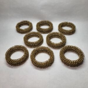Trendex Atwood Wire NAPKIN RINGS Set of 8 Bronze Tone Mesh Metal